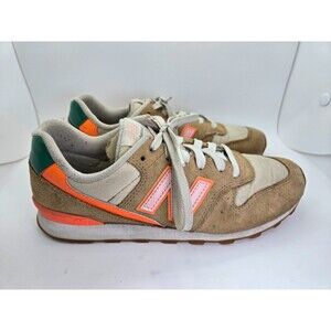 New Balance 696 Shoes Women's 7.5 B Brown Tan Suede Running Casual Gym Sneakers